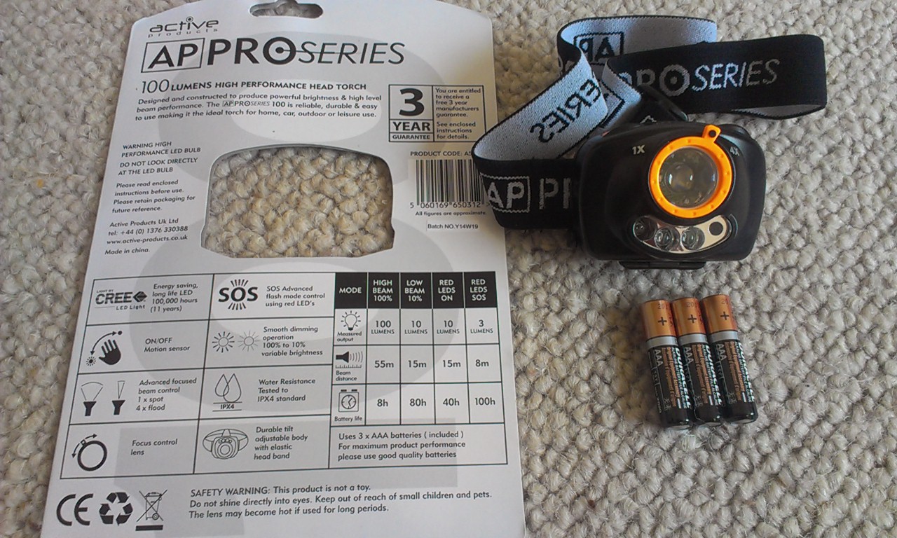 AP ProSeries 100 Lumens Head Torch Review | Peak District Running